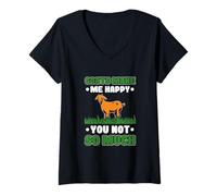 Femme Chèvre de Montagne Vintage rétro Goat Lover T-Shirt avec Col en V