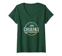 Femme Chiapas México - Rétro Chiapas Mexique Vintage Surf T-Shirt avec Col en V
