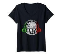 Femme Chiapas México Souvenir Chingon Mexican Pride Vacation T-Shirt avec Col en V