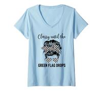 Femme Chic jusqu'à ce Que Le Drapeau Vert Tombe T-Shirt avec Col en V