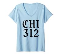Femme Chicago 312 Windy City Retro CHI South Side North Side Local T-Shirt avec Col en V