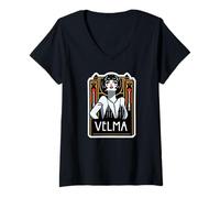 Femme Chicago Velma Flapper Jazz Art Déco Théâtre Musical des années 1920 T-Shirt avec Col en V