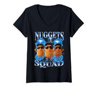 Femme Chicken Nuggets Squad Rap années 90 Vintage Men Bootleg T-Shirt avec Col en V