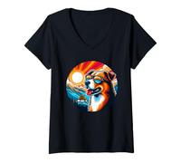 Femme Chien à Paro Taktsang, Bhoutan T-Shirt avec Col en V