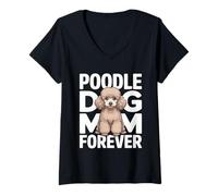 Femme Chien Caniche Maman Forever Cute Caniche Lover T-Shirt avec Col en V