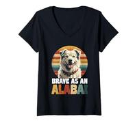 Femme Chien De Alabai Brave as an Alabai T-Shirt avec Col en V