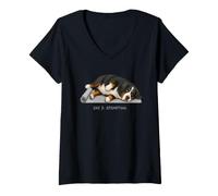 Femme Chien de Yoga Bernois Jour 3 Tentative T-Shirt avec Col en V