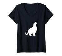 Femme Chien Golden Retriever - Maman, Papa, Animal de Compagnie, Chiot Mignon et drôle T-Shirt avec Col en V