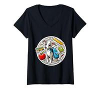 Femme Chien lévrier italien pour la rentrée scolaire T-Shirt avec Col en V