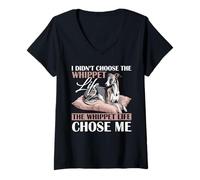 Femme Chien Whippet T-Shirt avec Col en V