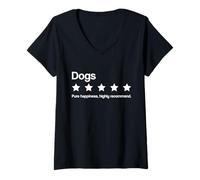 Femme Chiens, Cinq étoiles, Un Pur Bonheur, Je Le recommande T-Shirt avec Col en V