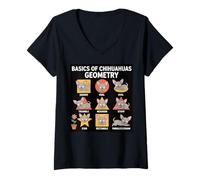 Femme Chihuahua Géométrie Mathématiques Chihuahua Art Drôle Chihuahua T-Shirt avec Col en V