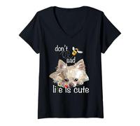 Femme Chihuahua Long Hair Life est une mignonne amoureuse des chiens de Chiwawa T-Shirt avec Col en V