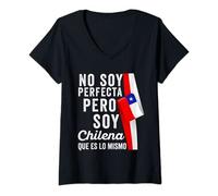 Femme Chilena Camiseta Mujer Drapeau Chilien Roots Pride Chilena Femme T-Shirt avec Col en V