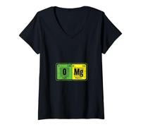 Femme Chimie OMG Molécules et Magie T-Shirt avec Col en V