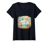 Femme Chimiste Chimie T-Shirt avec Col en V