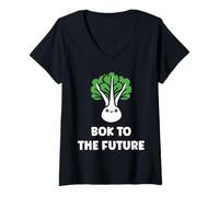 Femme Chinese Cabbage bok to The Future Vegetable Funny Bok Choy T-Shirt avec Col en V