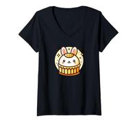 Femme Chinese Mid Autumn Moon Rabbit MoonCake Festival Zhongqiu T-Shirt avec Col en V