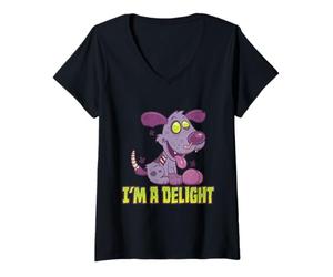 Femme Chiot Zombie Heureux délicieusement pourri T-Shirt avec Col en V