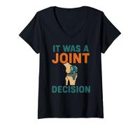 Femme Chirurgie du Genou C'était Une décision Commune Amusante rétablissement des Hommes T-Shirt avec Col en V