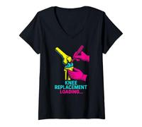 Femme Chirurgie Genouillère de Remplacement Amusant pour Homme T-Shirt avec Col en V
