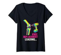 Femme Chirurgie Genouillère de Remplacement Amusant pour Homme T-Shirt avec Col en V