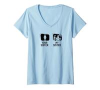 Femme Chirurgie Votre sœur Ma sœur, Mon frère, Un Chirurgien drôle T-Shirt avec Col en V