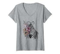 Femme Chloe Temtchine - Et si c'était Un zèbre ? T-Shirt avec Col en V