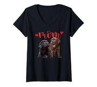 Femme Chocolate Lab Mom The Dog Mother Labrador Mom Brown Lab Mom T-Shirt avec Col en V