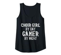 Femme Choir Girl by Day Gamer by Night Church Church Girl Gamer Débardeur