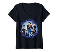 Femme Chola Chibi Girl Hispanic Heritage Month Brown Pride Chicana T-Shirt avec Col en V