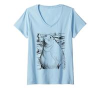 Femme Chonkers The Massive 2000-Pound Sea Lion Ink Sketch T-Shirt avec Col en V