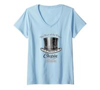 Femme Chopin Poète du Piano Musique Classique T-Shirt avec Col en V