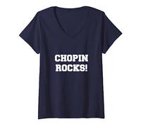 Femme CHOPIN ROCKS! T-SHIRT MUSIQUE CLASSIQUE T-Shirt avec Col en V