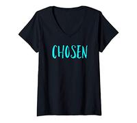 Femme Chosen, Forgiven, Redeemed, Loved T-Shirt avec Col en V