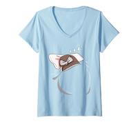 Femme Chouette dort Pyjama cadeau de sieste Chouette T-Shirt avec Col en V
