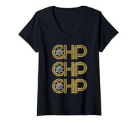 Femme CHP California Highway Patrol - Police CA, application de la loi T-Shirt avec Col en V