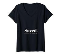 Femme Chrétien Sauvé Par Celui Qui Est Mort Pour Moi T-Shirt avec Col en V