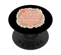 Femme chrétienne si Quelqu'un est en Christ, il est Une Nouvelle création PopSockets PopGrip Adhésif