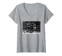 Femme Chris Eubank Nigel Benn Titre des Poids Moyens Combat de Boxe T-Shirt avec Col en V