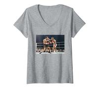 Femme Chris Eubank vs Nigel Benn Titre des Poids Moyens Combat de Boxe T-Shirt avec Col en V