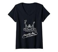 Femme Christ de l'abîme, San Fruttuoso Italie Signature Heart Art T-Shirt avec Col en V