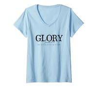 Femme Christian Bible Verse Collection, Glory Isaiah T-Shirt avec Col en V