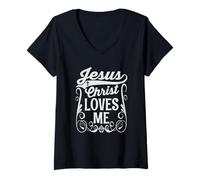 Femme Christian Faith and Love, Harmony and Spiritual Connection T-Shirt avec Col en V