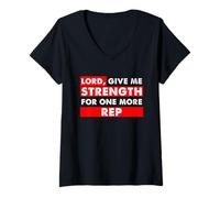 Femme Christian Gym Lover, Seigneur, Donne-Moi de la Force pour Un représentant de Plus T-Shirt avec Col en V