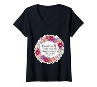 Femme Christian Woman Verse de la Bible Jésus Greater is He Who is in Me T-Shirt avec Col en V