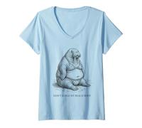 Femme Christmas in July Don't Judge My Beach Body Walrus T-Shirt avec Col en V