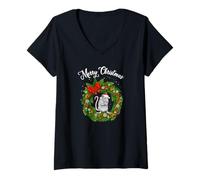 Femme Christmas Rat T-Shirt avec Col en V