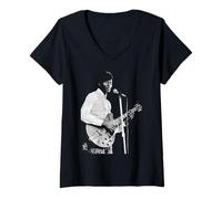 Femme Chuck Berry Rock N Roll Guitare Legend 1973 T-Shirt avec Col en V