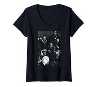 Femme Chuck D & Flavor Flav Public Enemy Hip Hop par AJ Barratt T-Shirt avec Col en V
